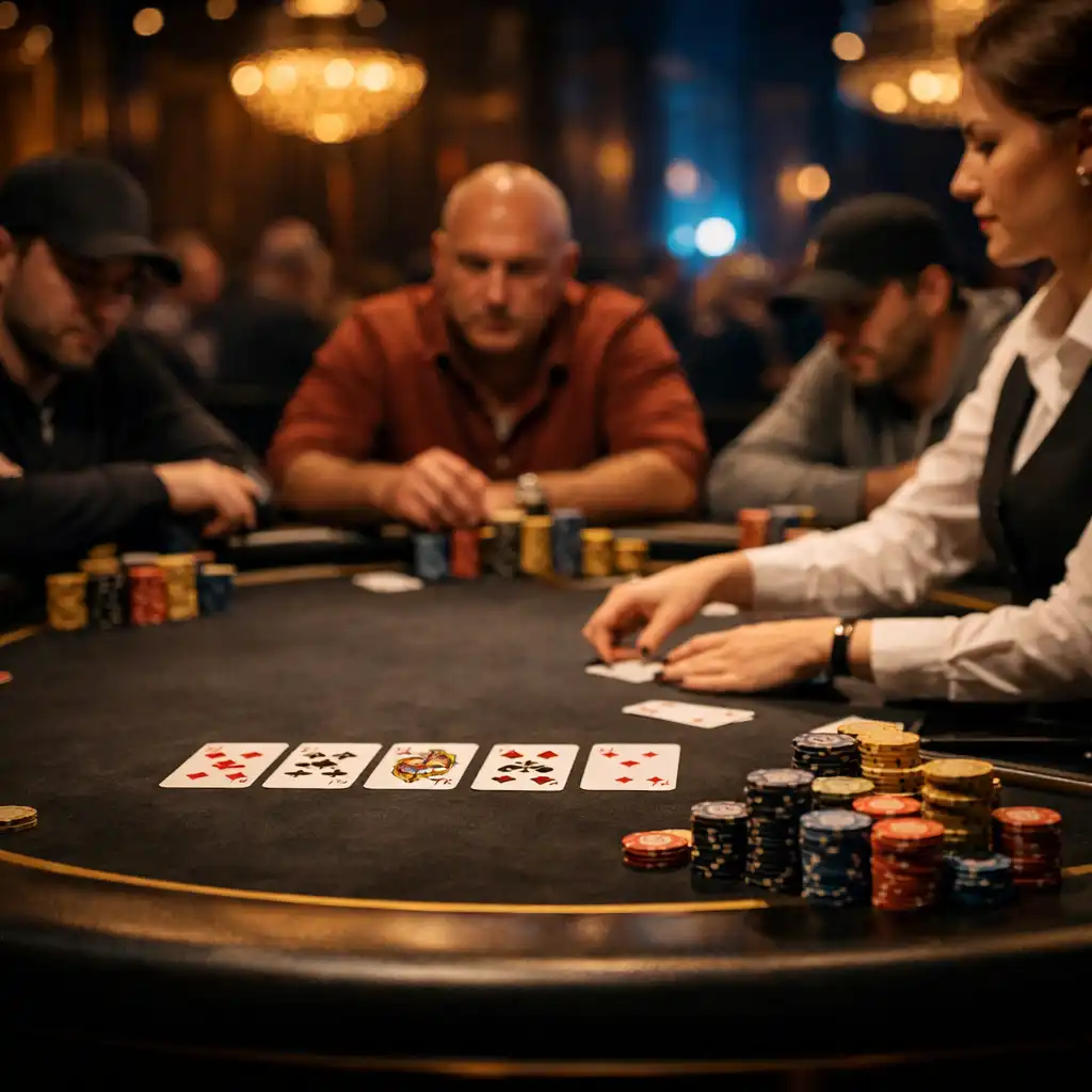 Finálový stůl pokerového turnaje v českém kasinu